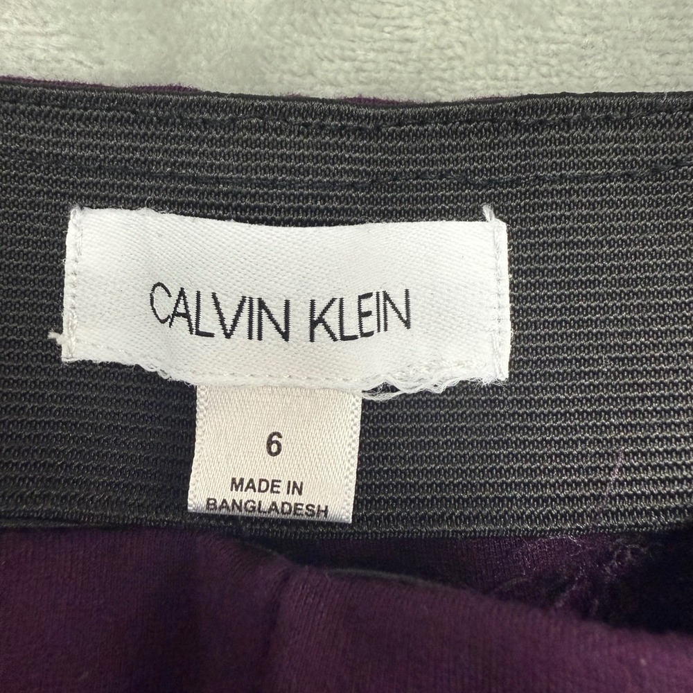 Calvin‎ Klein Women Purple Size 6 Pants Trousers Elastic Waist (26x26) - Picture 4 of 12